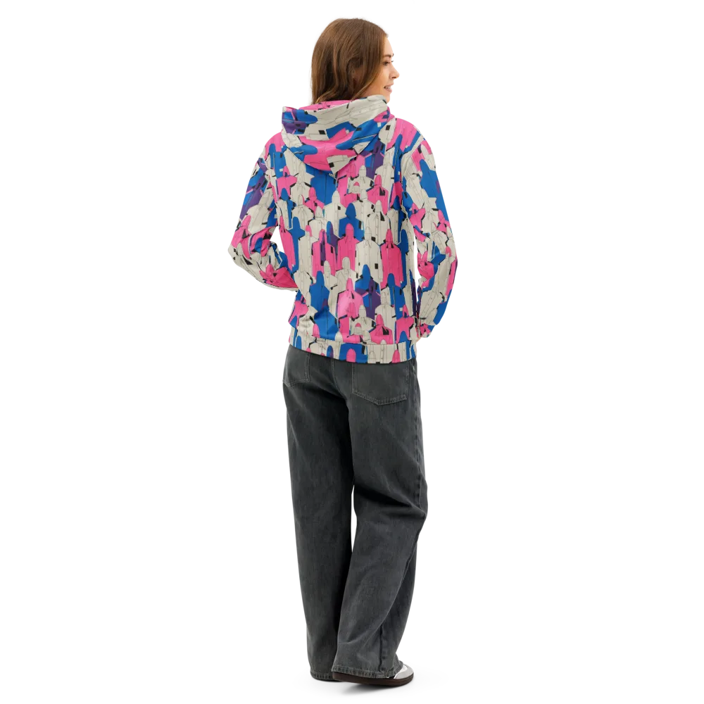 Neon Trench Choir on Cotton Hoodie — Back