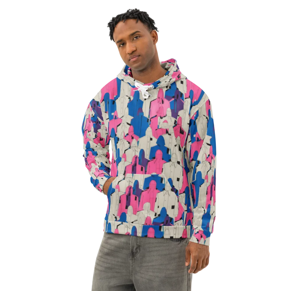 Neon Trench Choir on Cotton Hoodie — Left Front