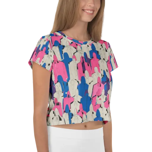Neon Trench Choir on a Crop Tee