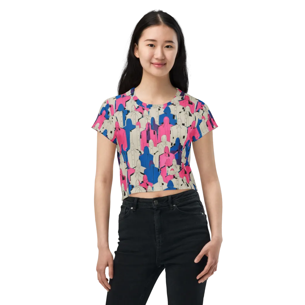Neon Trench Choir on Crop Tee — Front