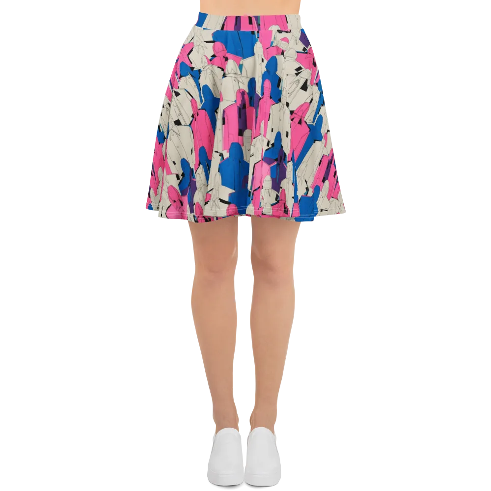 Neon Trench Choir on Skater Skirt — Front