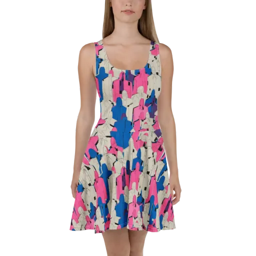 Neon Trench Choir on a Skater Dress