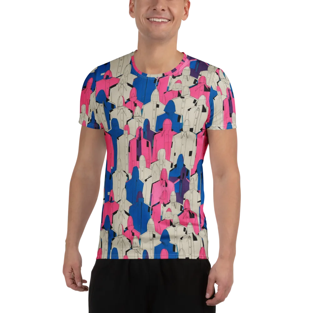 Neon Trench Choir on Men's Athletic T-Shirt — Front