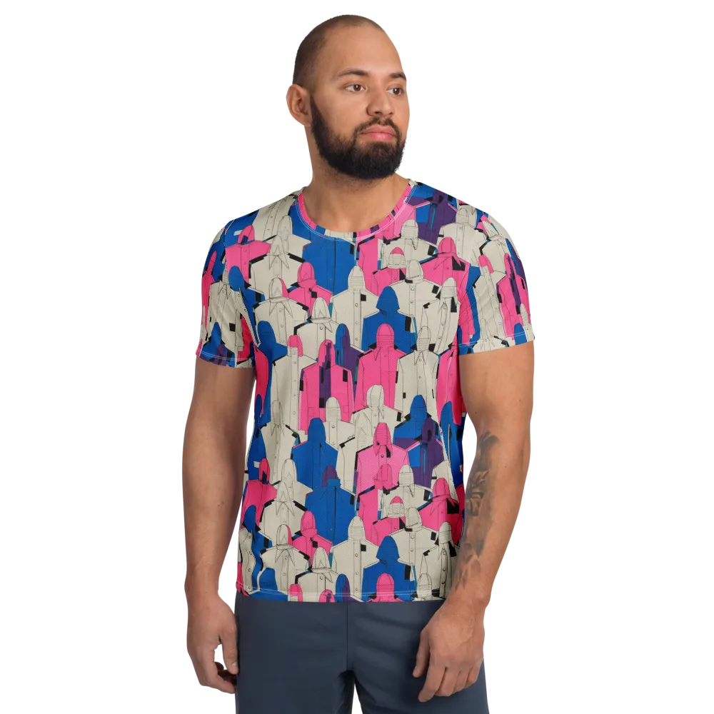 Neon Trench Choir on Men's Athletic T-Shirt — Front