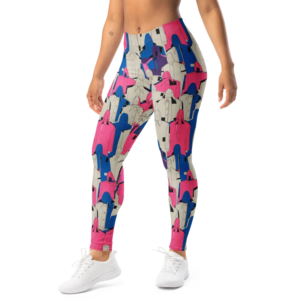 Neon Trench Choir on Leggings — Left Front