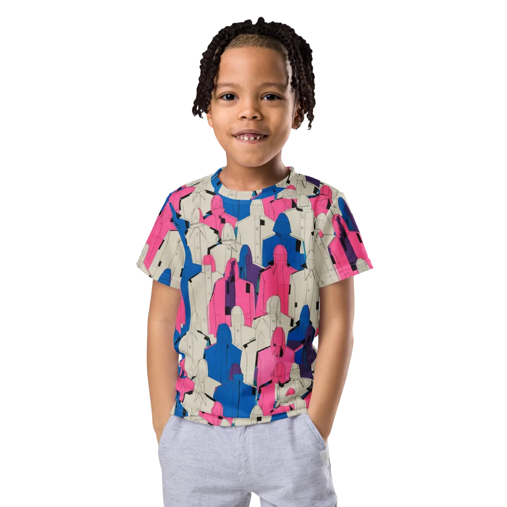 Neon Trench Choir on Kids Crew Neck T-Shirt — Front