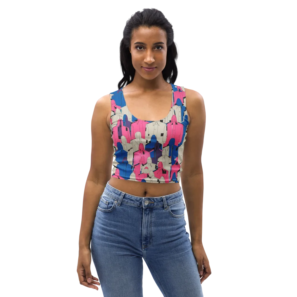 Neon Trench Choir on Crop Top — Front