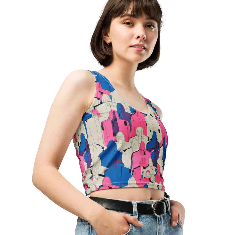 Neon Trench Choir on Crop Top — Right Front