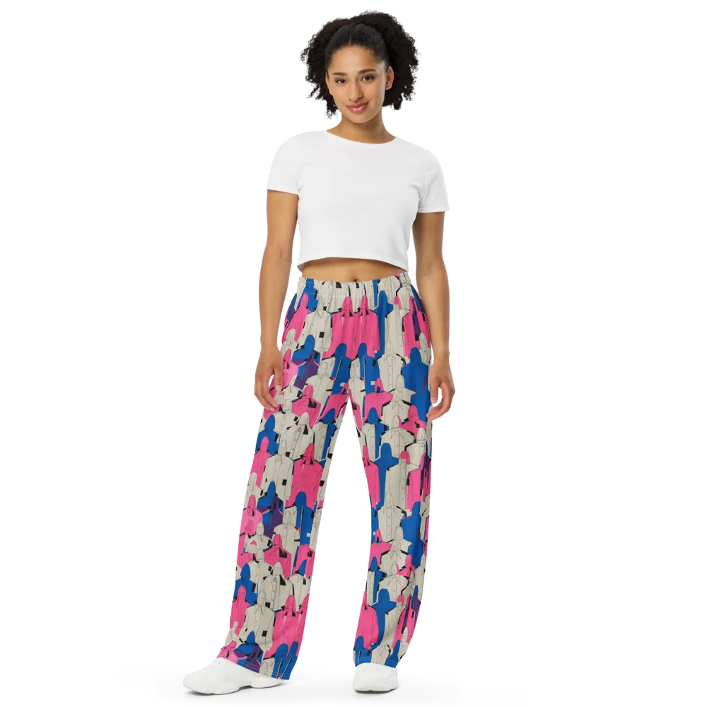 Neon Trench Choir on Wide-Leg Pants — Front