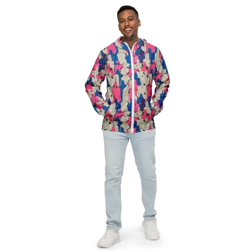 Neon Trench Choir on a Men's Windbreaker