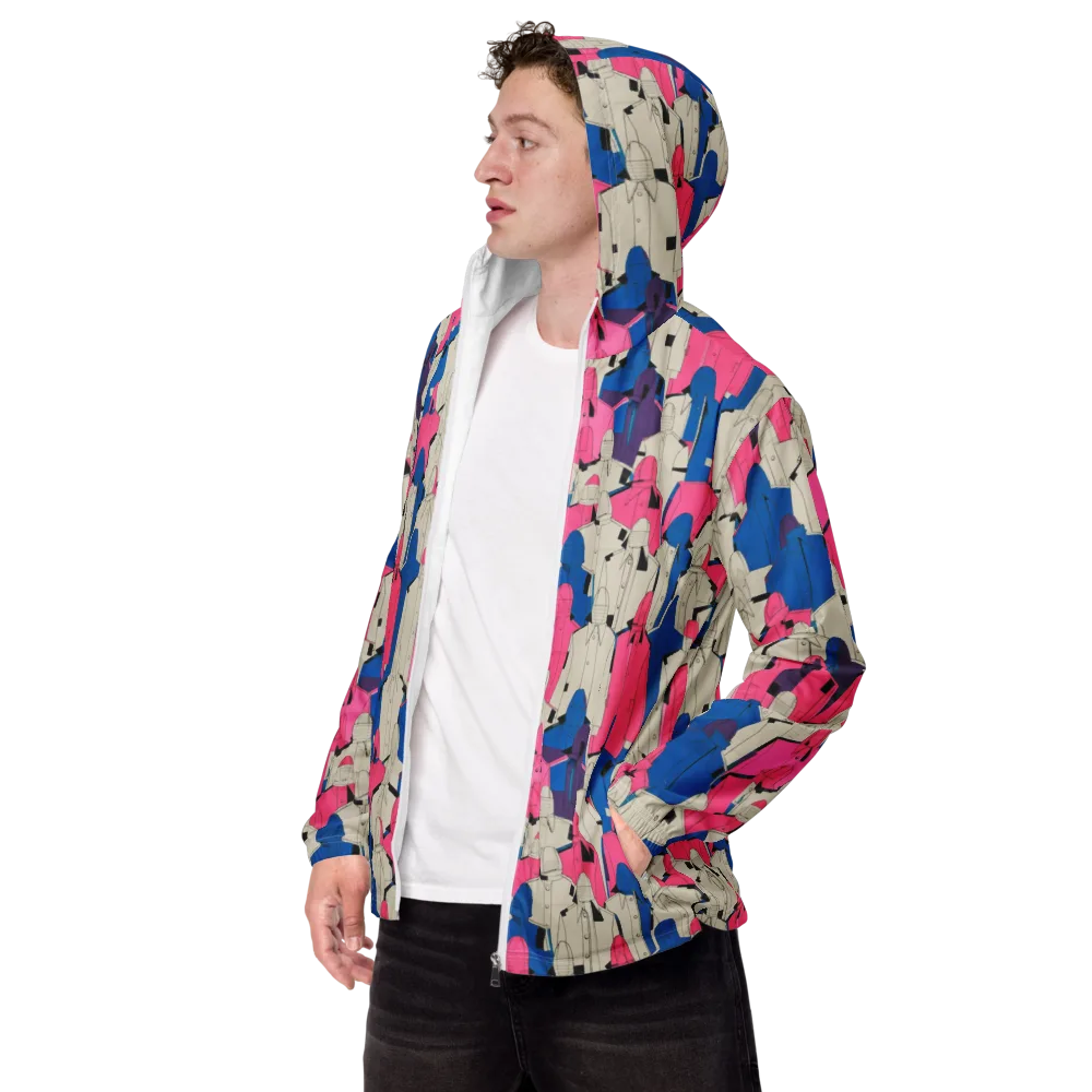 Neon Trench Choir on Men's Windbreaker — Left Front