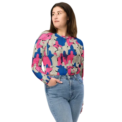 Neon Trench Choir on a Long Sleeve Crop Top