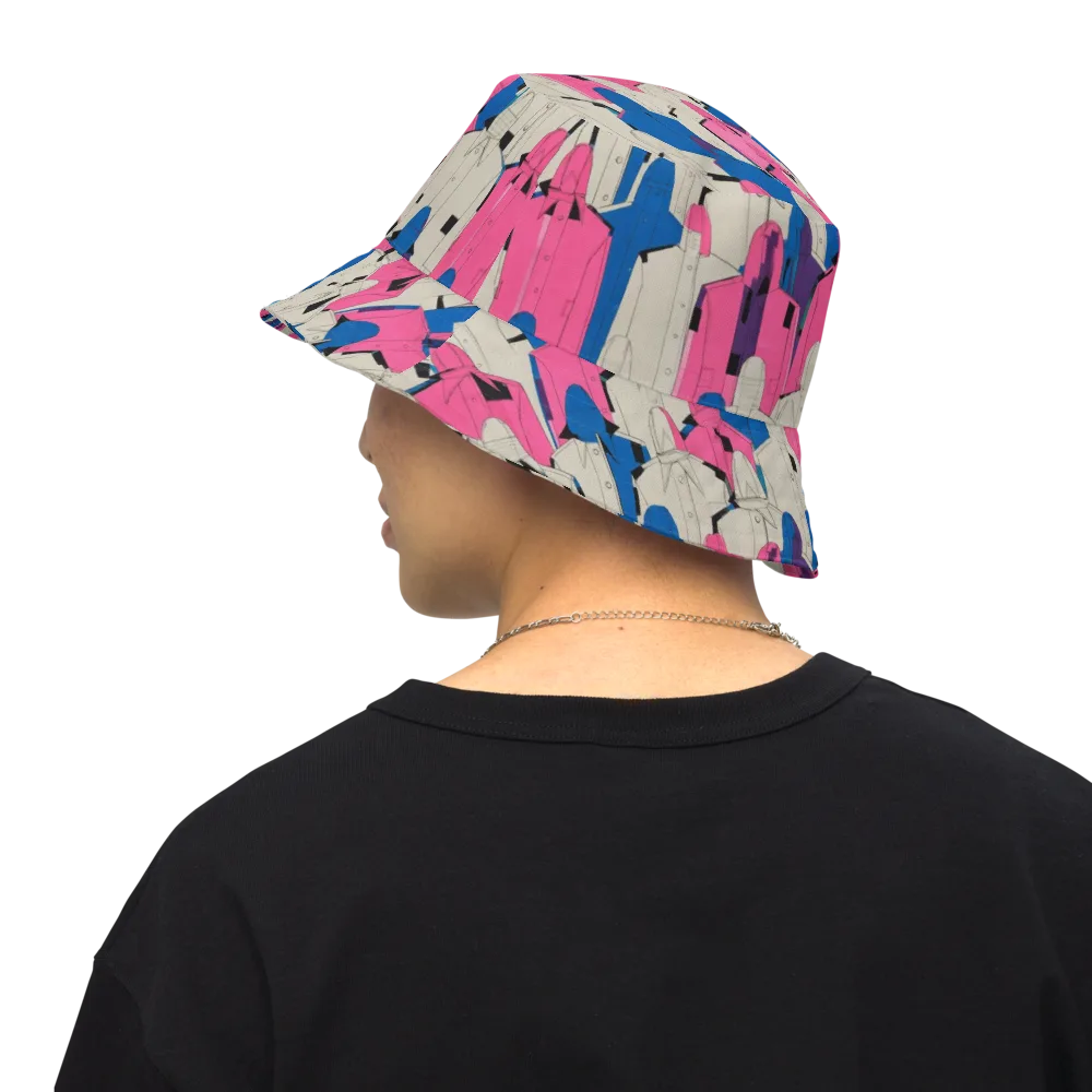 Neon Trench Choir on Reversible Bucket Hat — Back Inside