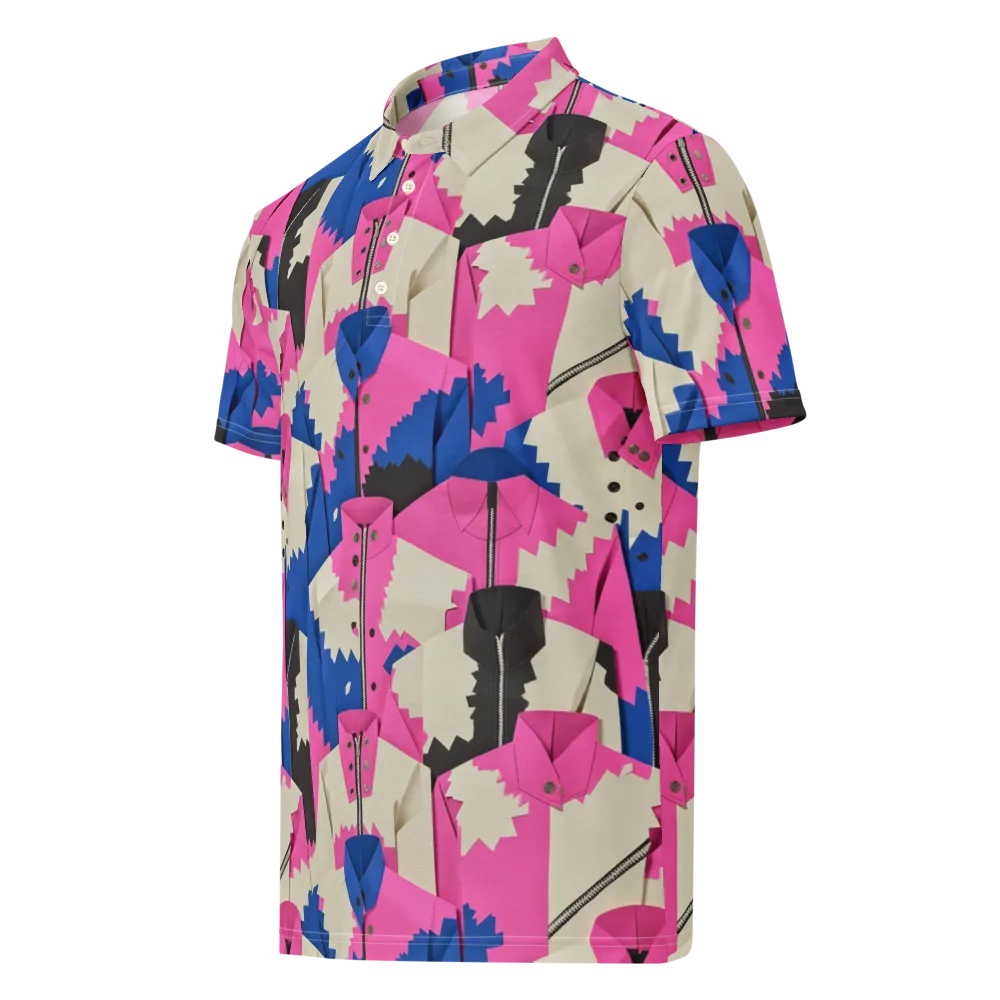 Zipper Voltage on Men's Slim Fit Polo Shirt — Left Front