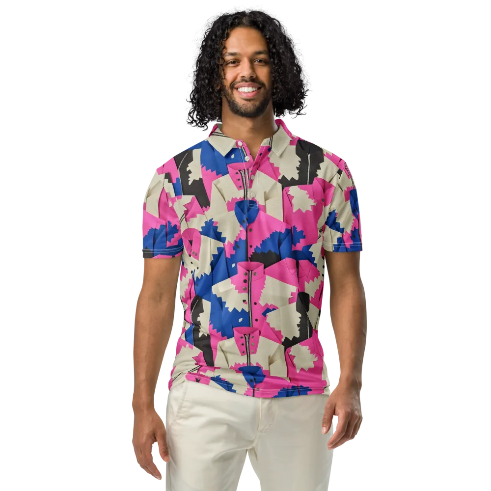 Zipper Voltage on Men's Slim Fit Polo Shirt — Front