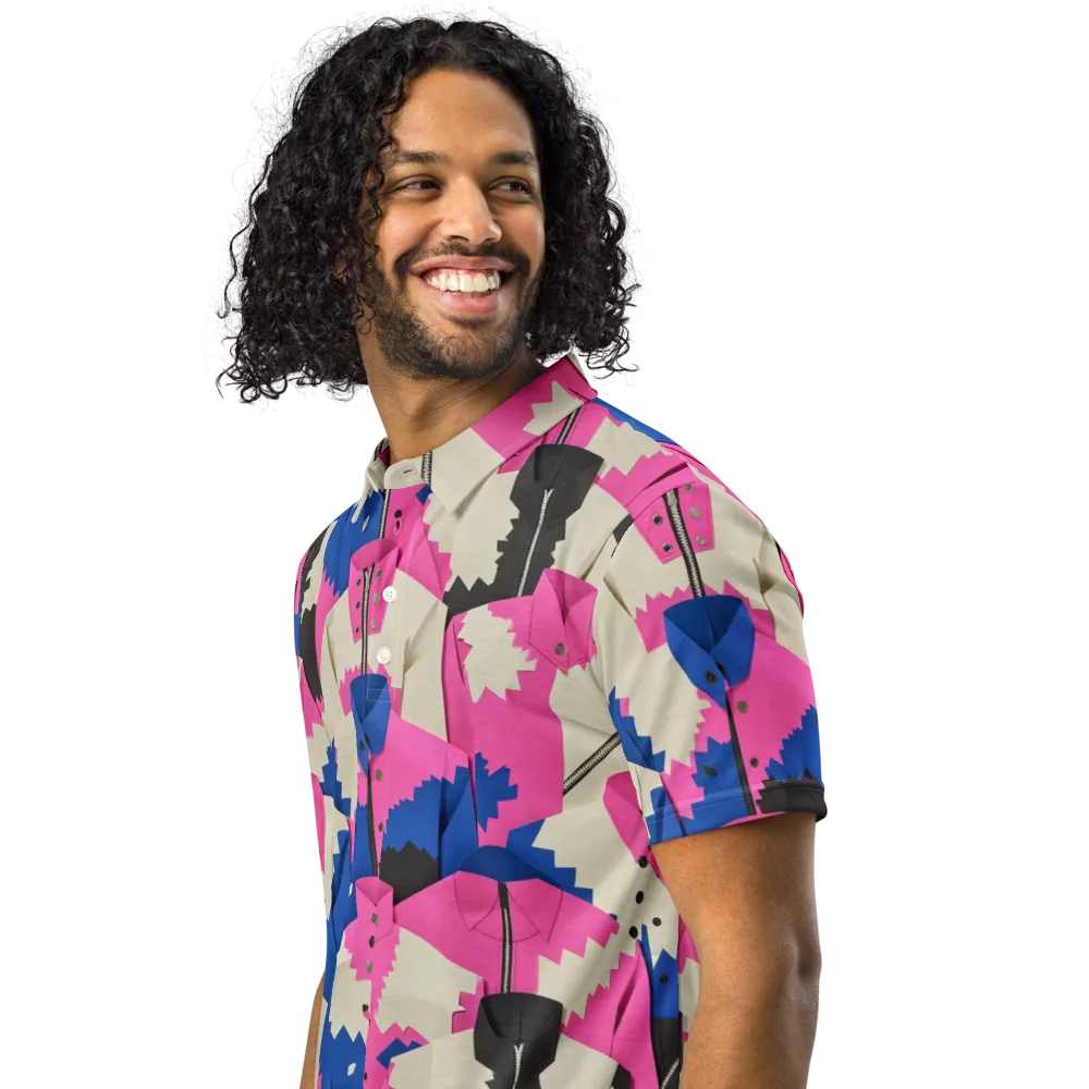 Zipper Voltage on Men's Slim Fit Polo Shirt — Left Front