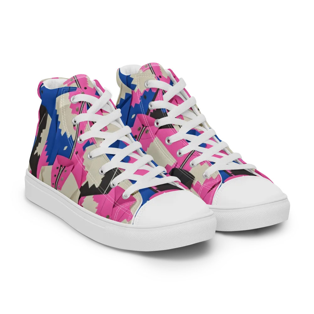 Zipper Voltage on Men's High Top Canvas Shoes — Right Front
