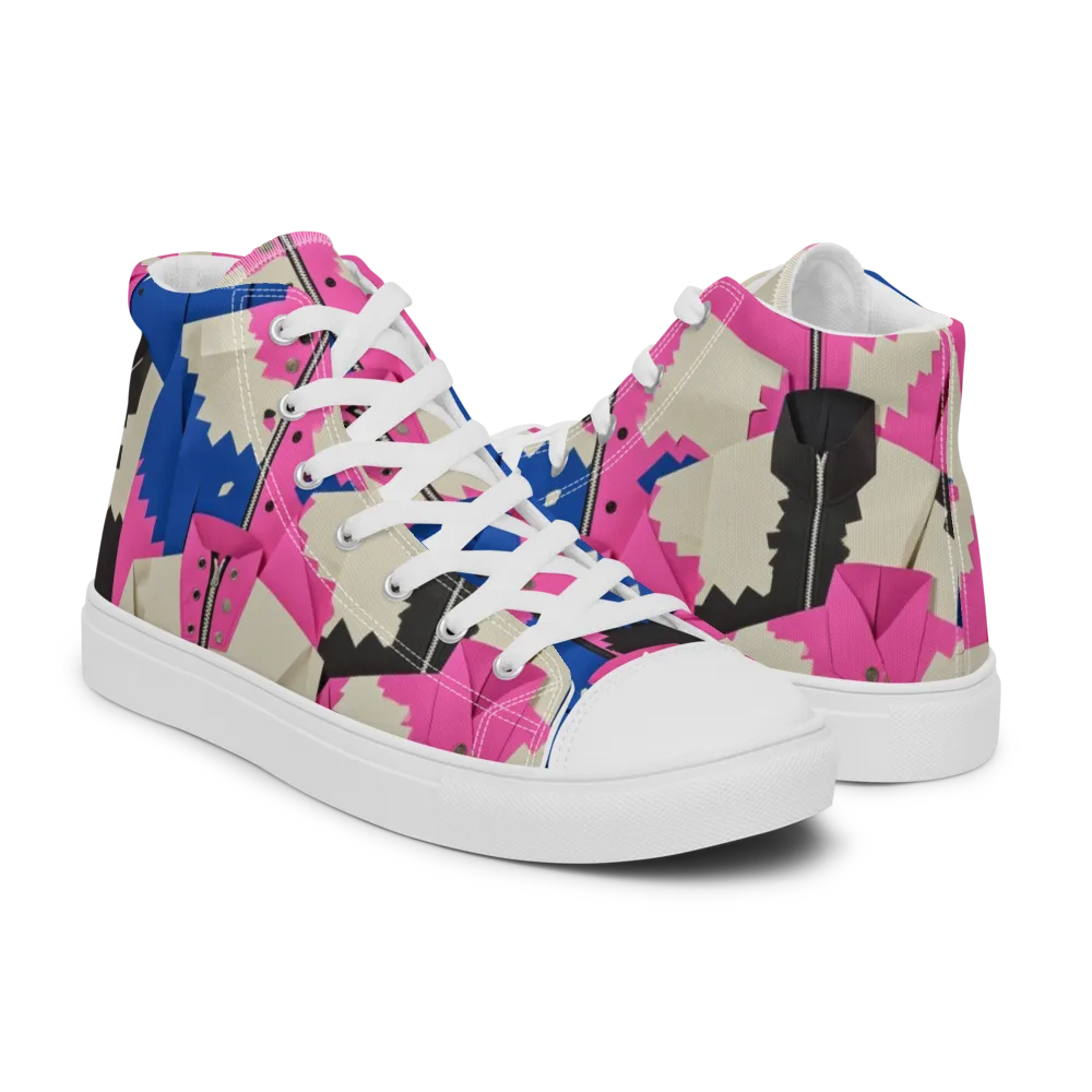 Zipper Voltage on Men's High Top Canvas Shoes — Right