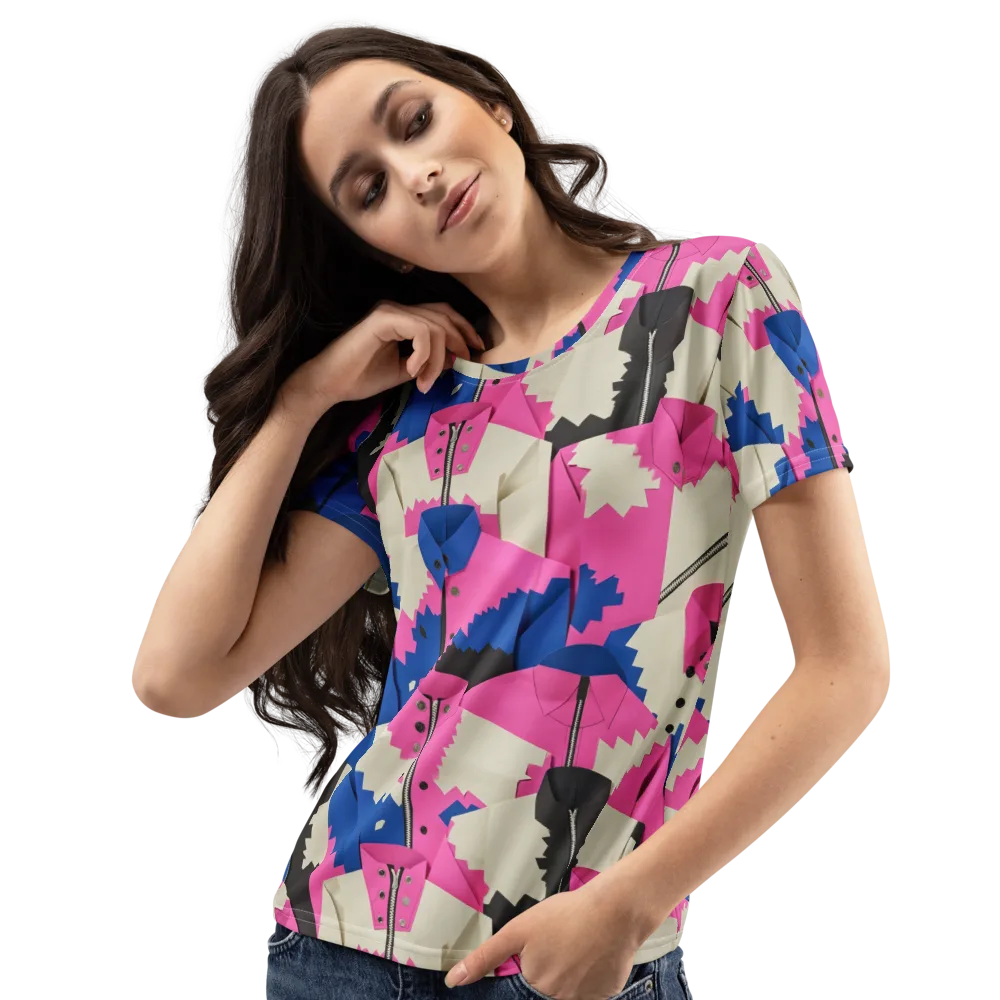Zipper Voltage on Women's Crew Neck T-Shirt — Left Front