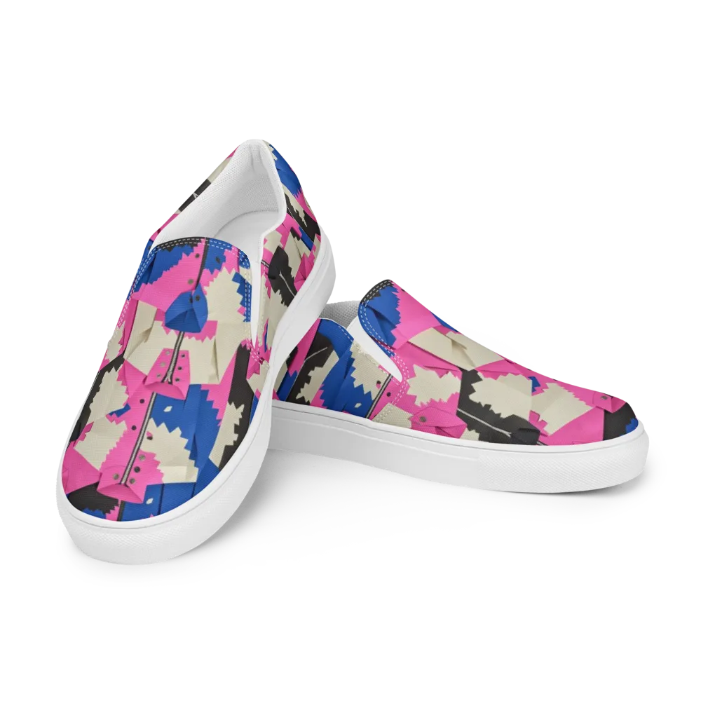 Zipper Voltage on Men's Slip-On Canvas Shoes — Left Front