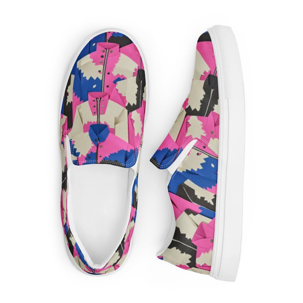 Zipper Voltage on Men's Slip-On Canvas Shoes — Front