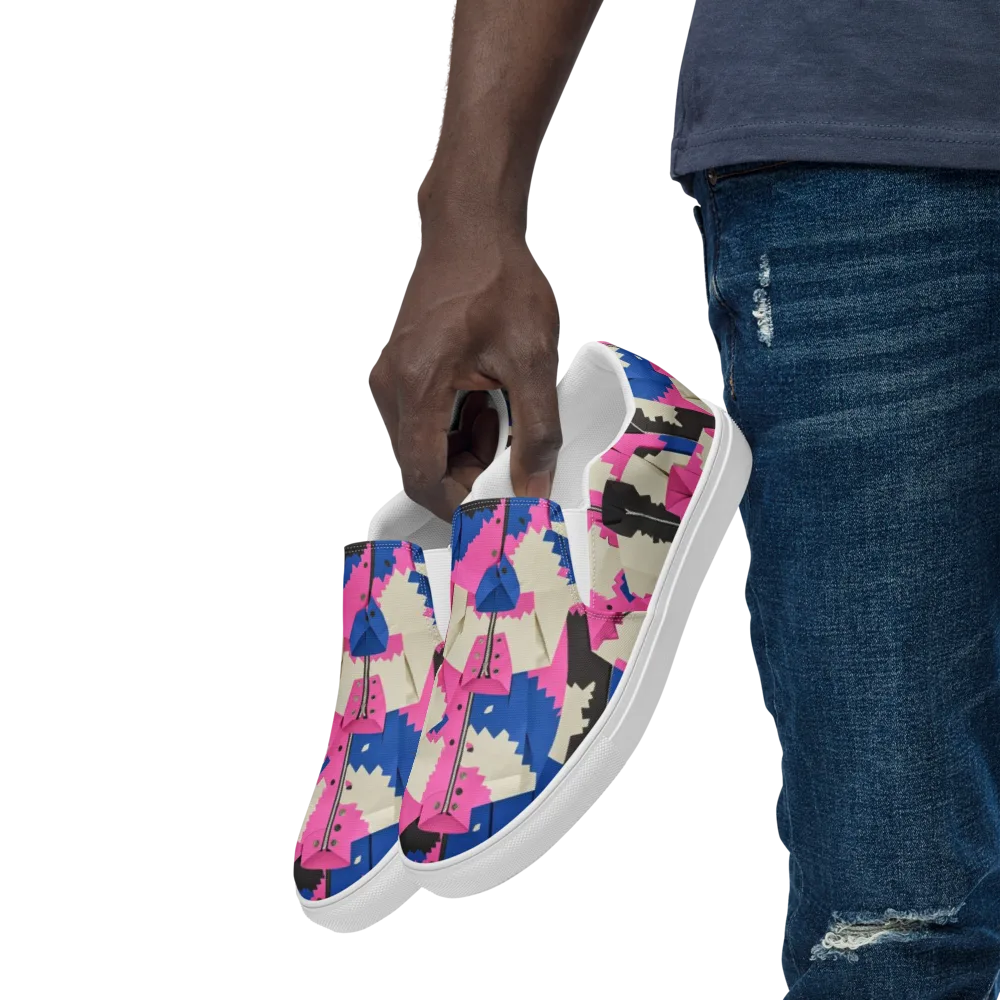 Zipper Voltage on Men's Slip-On Canvas Shoes — Left Front