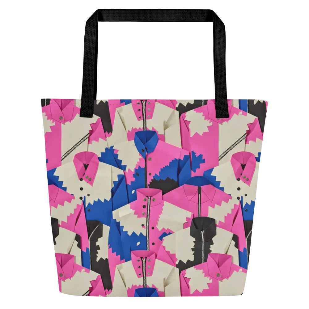 Zipper Voltage on Large Tote Bag W/ Pocket — Front