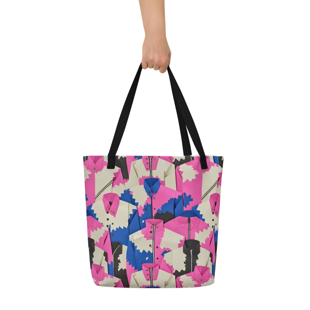 Zipper Voltage on Large Tote Bag W/ Pocket — Front