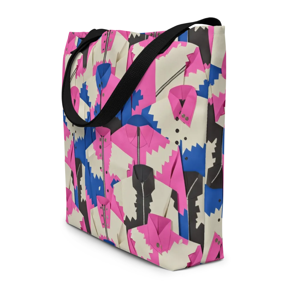 Zipper Voltage on Large Tote Bag W/ Pocket — Front