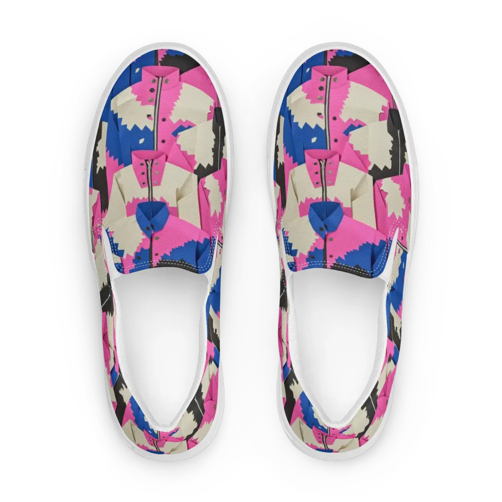 Zipper Voltage on Women's Slip-On Canvas Shoes — Front