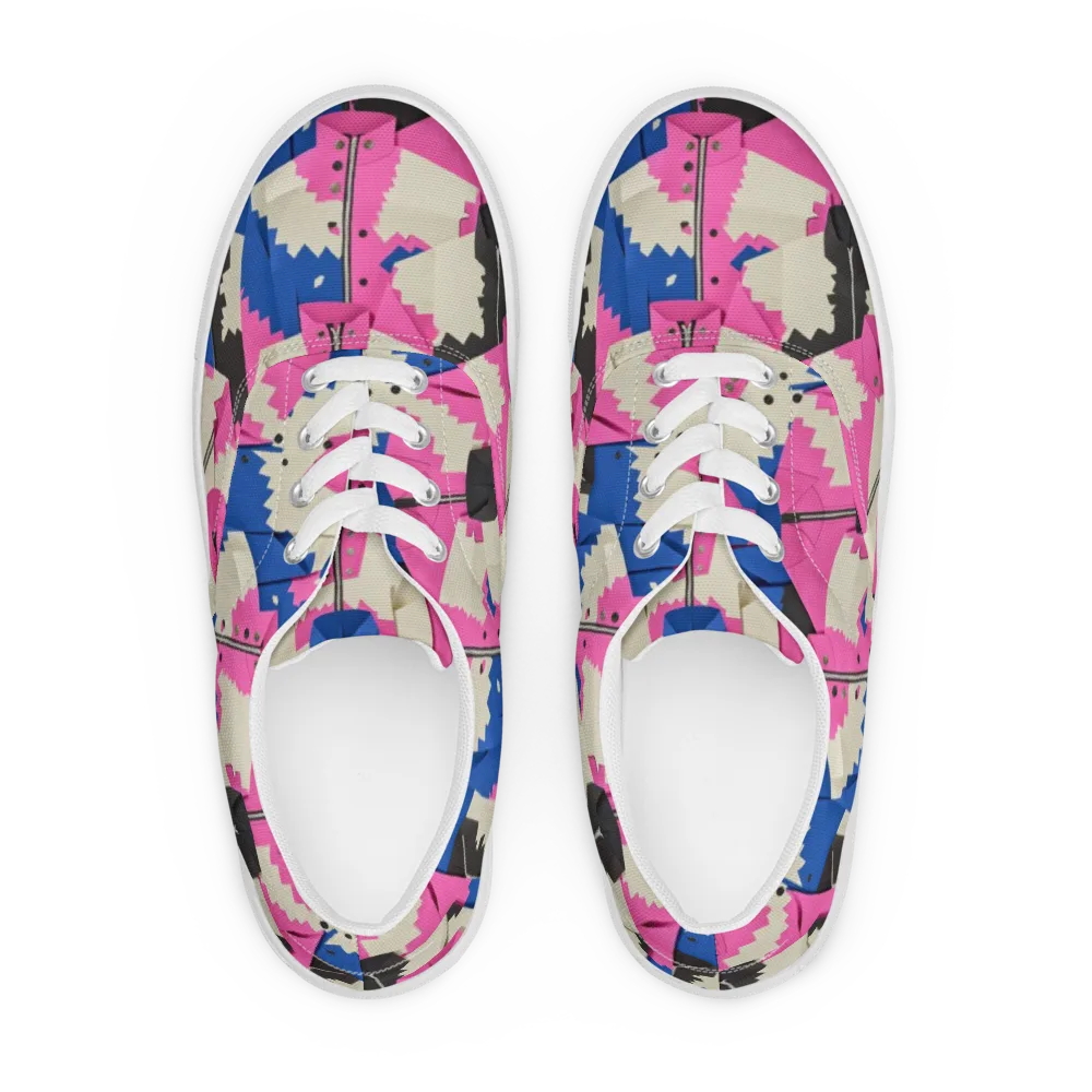Zipper Voltage on Men's Lace-Up Canvas Shoes — Front