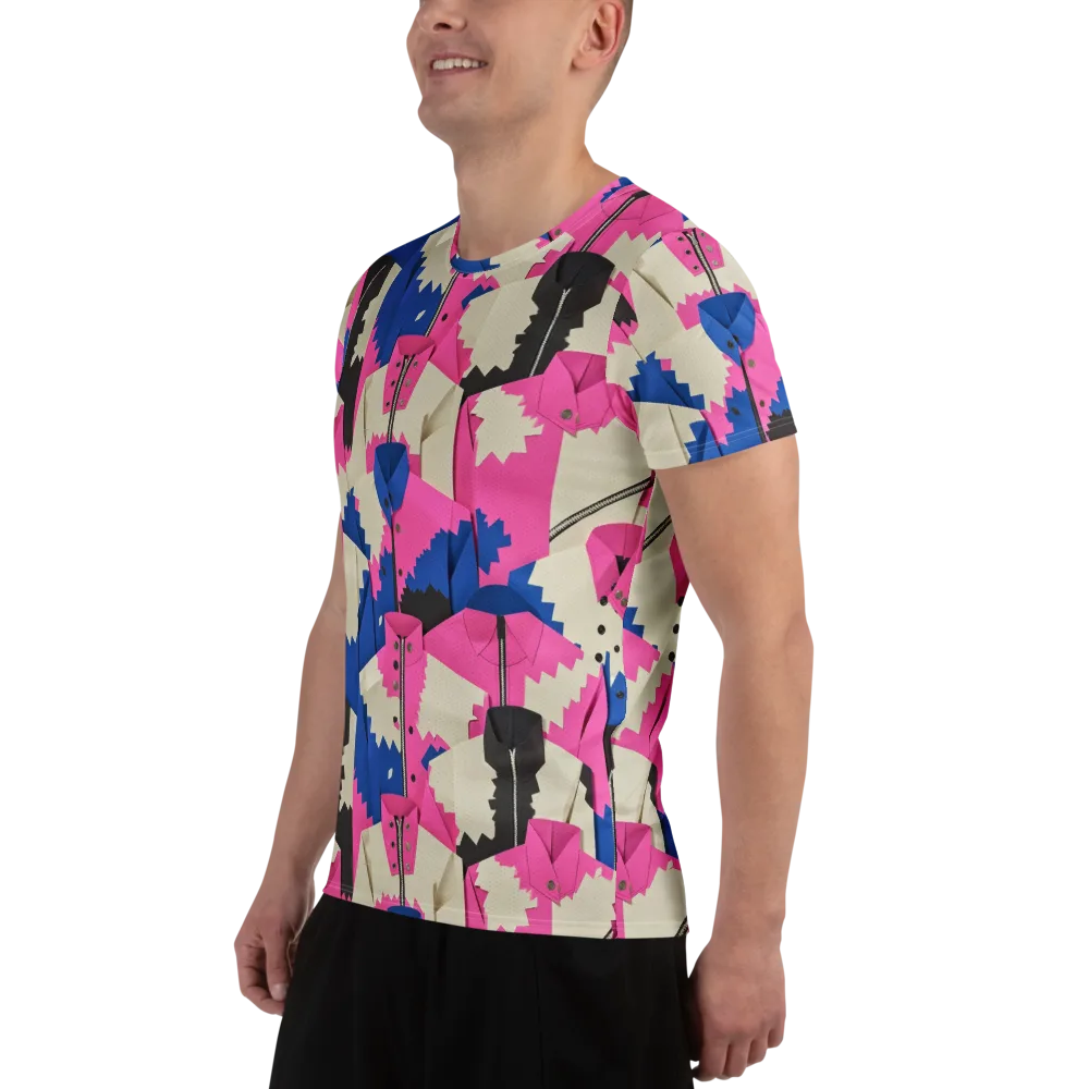 Zipper Voltage on Men's Athletic T-Shirt — Left
