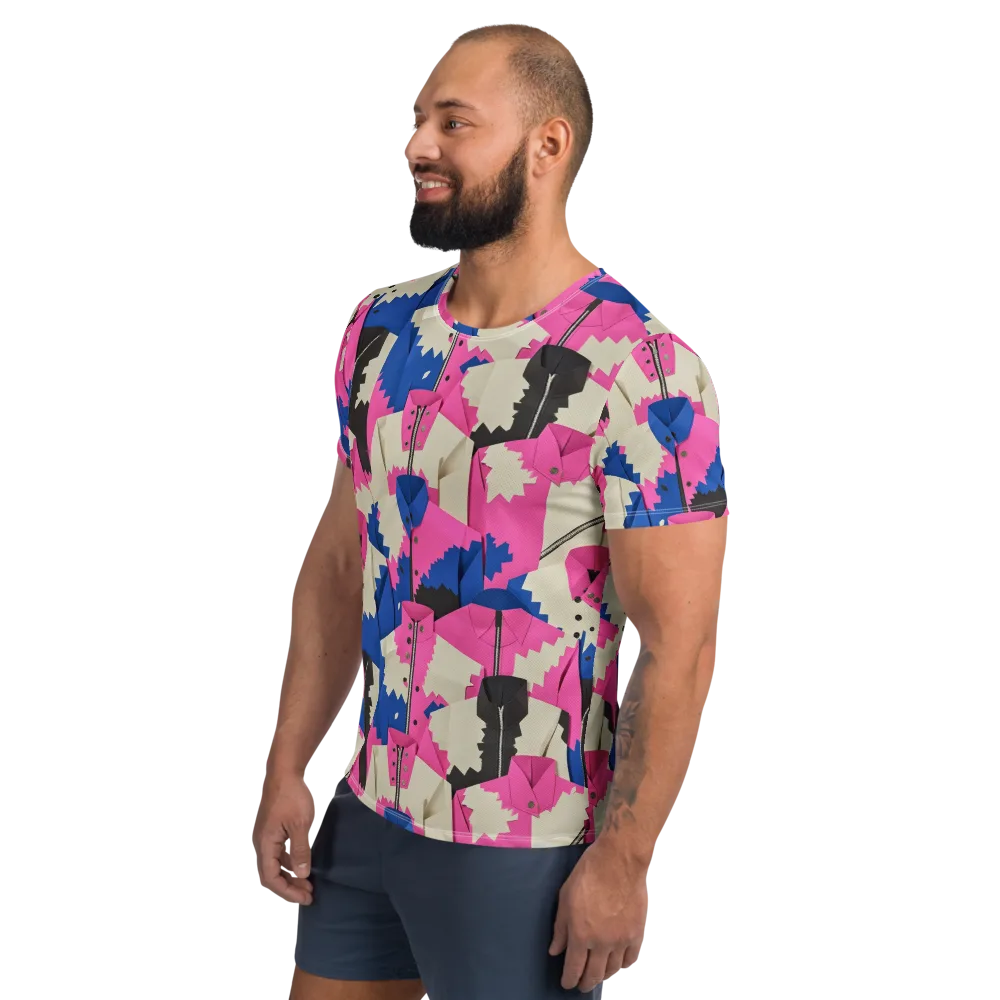 Zipper Voltage on Men's Athletic T-Shirt — Left