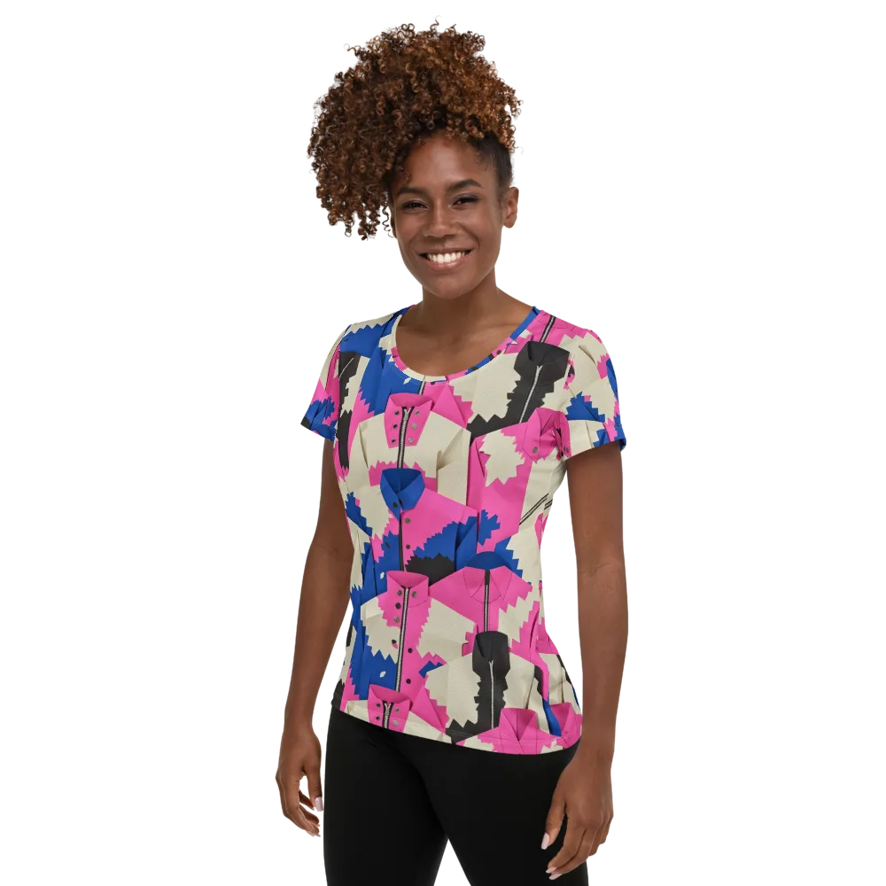 Zipper Voltage on Women's Athletic T-Shirt — Left
