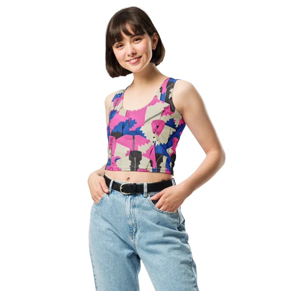 Zipper Voltage on Crop Top — Front