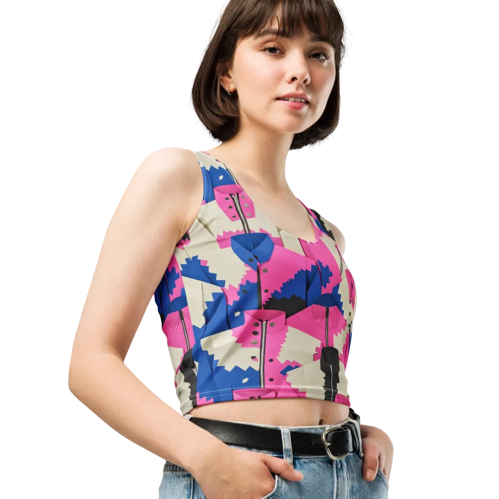Zipper Voltage on Crop Top — Right Front