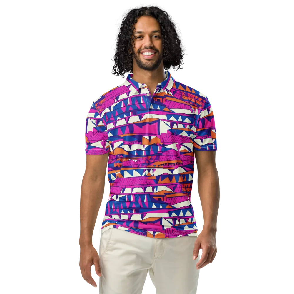 Neon Canyon on Men's Slim Fit Polo Shirt — Front