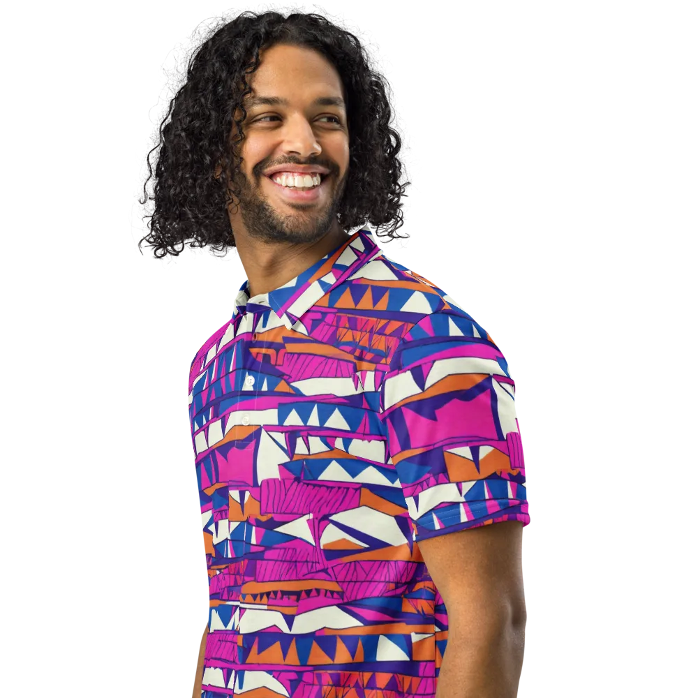 Neon Canyon on Men's Slim Fit Polo Shirt — Left Front
