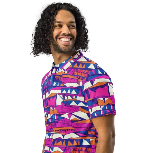 Neon Canyon on a Men's Slim Fit Polo Shirt