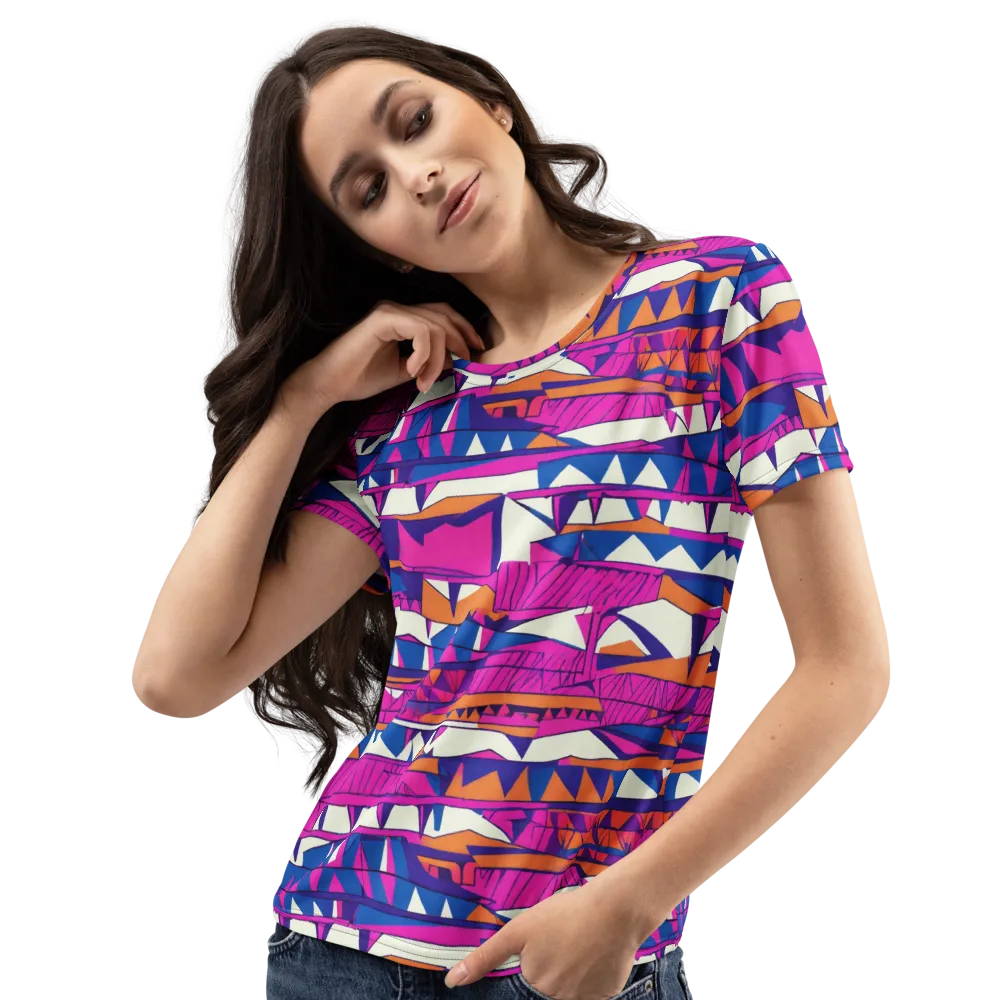 Neon Canyon on Women's Crew Neck T-Shirt — Left Front