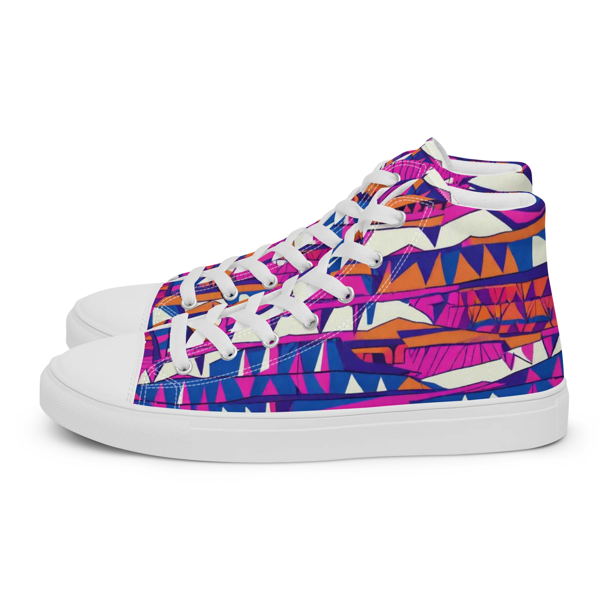 Neon Canyon on Women's High Top Canvas Shoes — Left