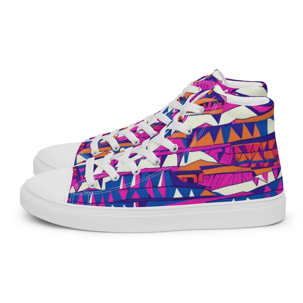 Neon Canyon on Women's High Top Canvas Shoes — Left