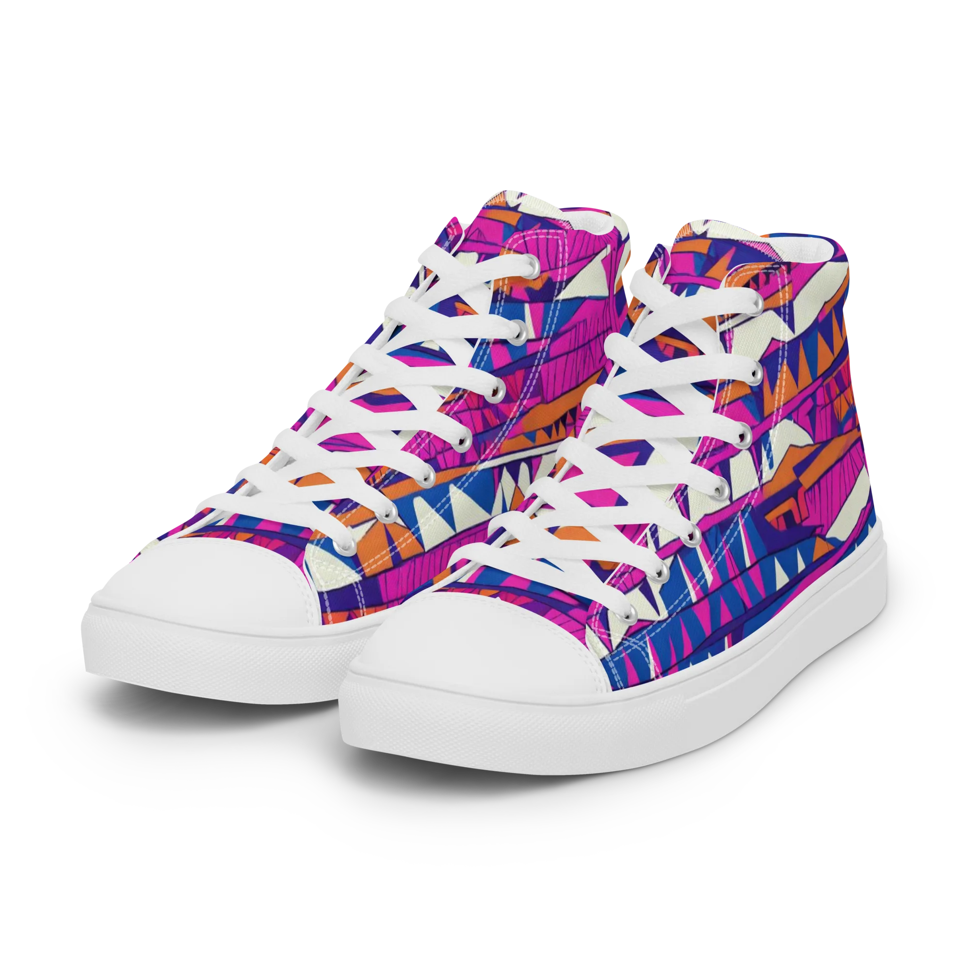 Neon Canyon on Women's High Top Canvas Shoes — Left Front