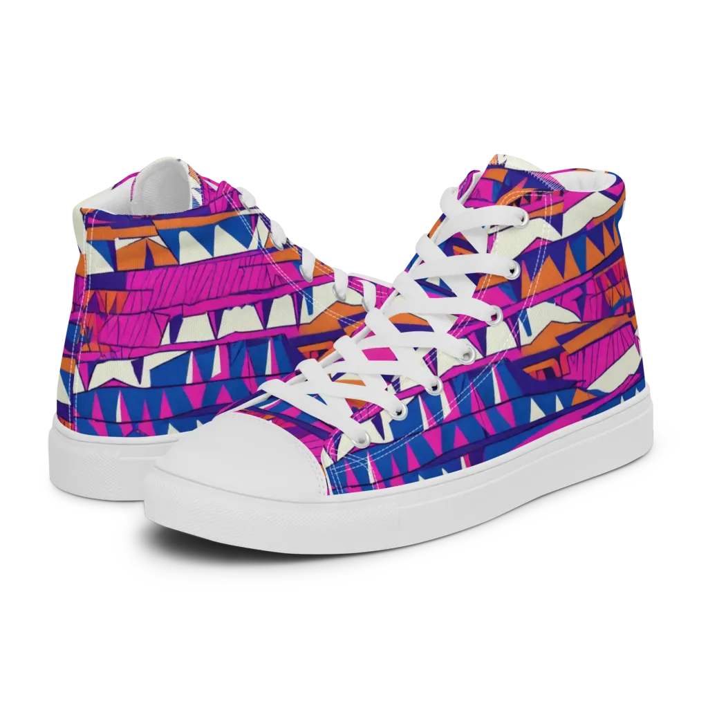 Neon Canyon on Women's High Top Canvas Shoes — Left