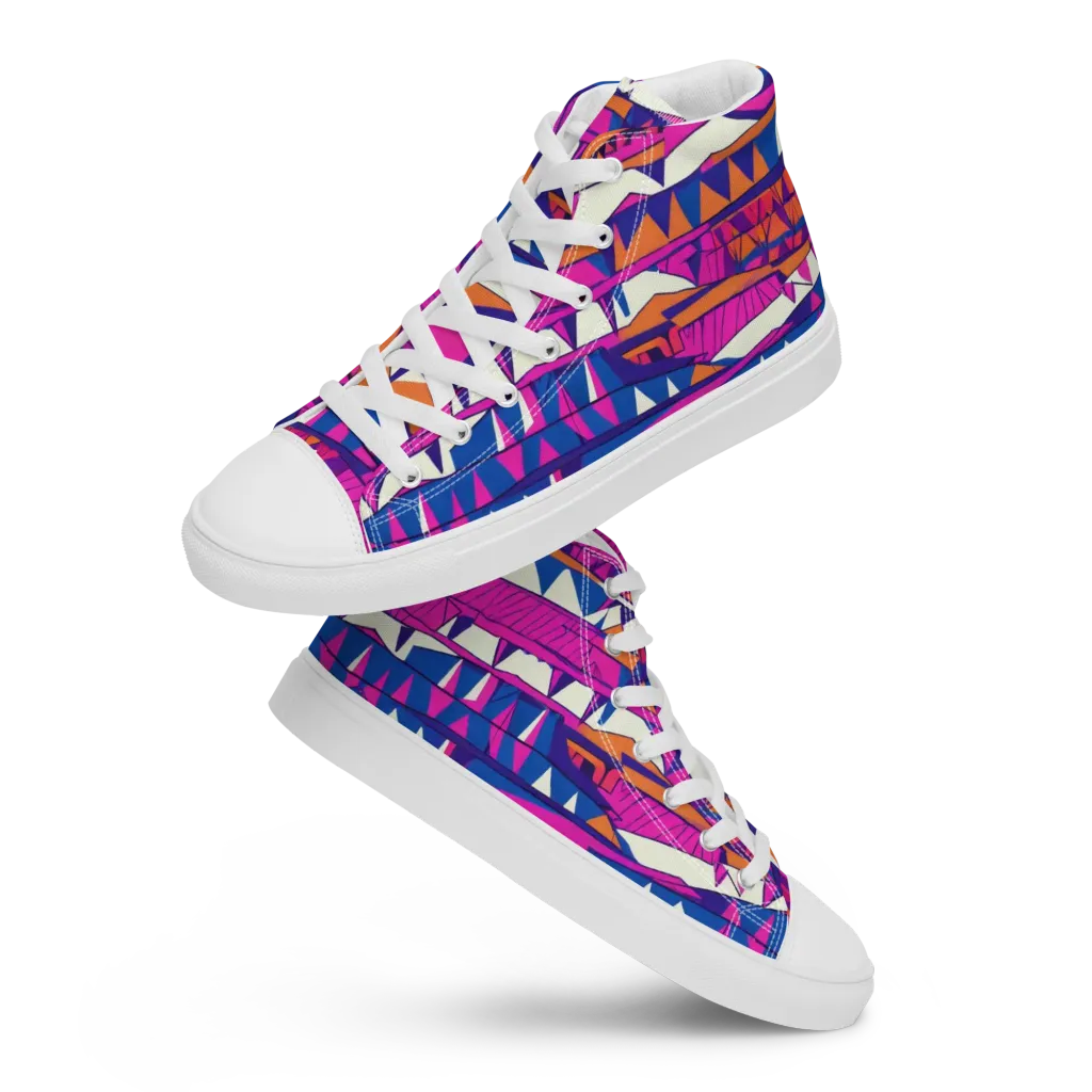 Neon Canyon on Women's High Top Canvas Shoes — Front