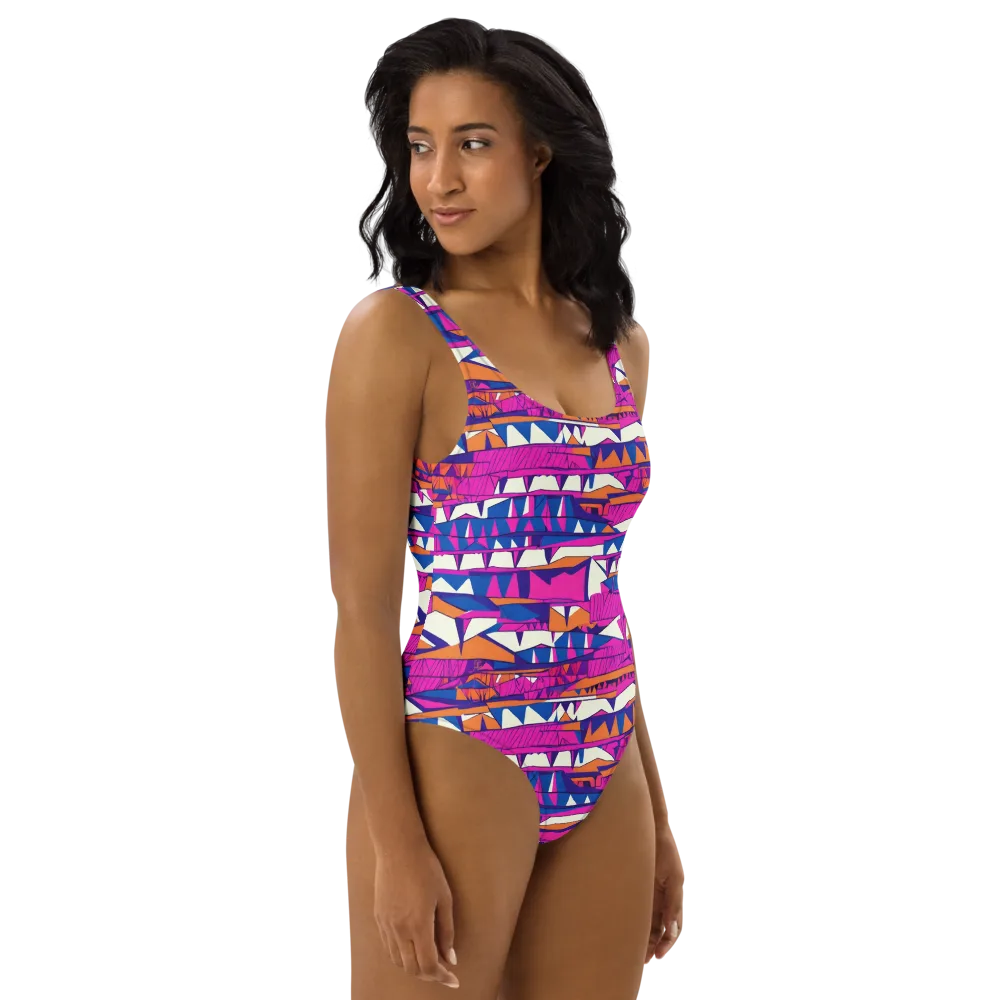 Neon Canyon on One-Piece Swimsuit — Right