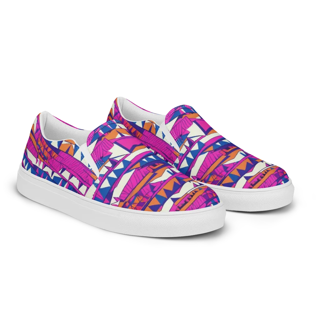 Neon Canyon on Women's Slip-On Canvas Shoes — Right Front