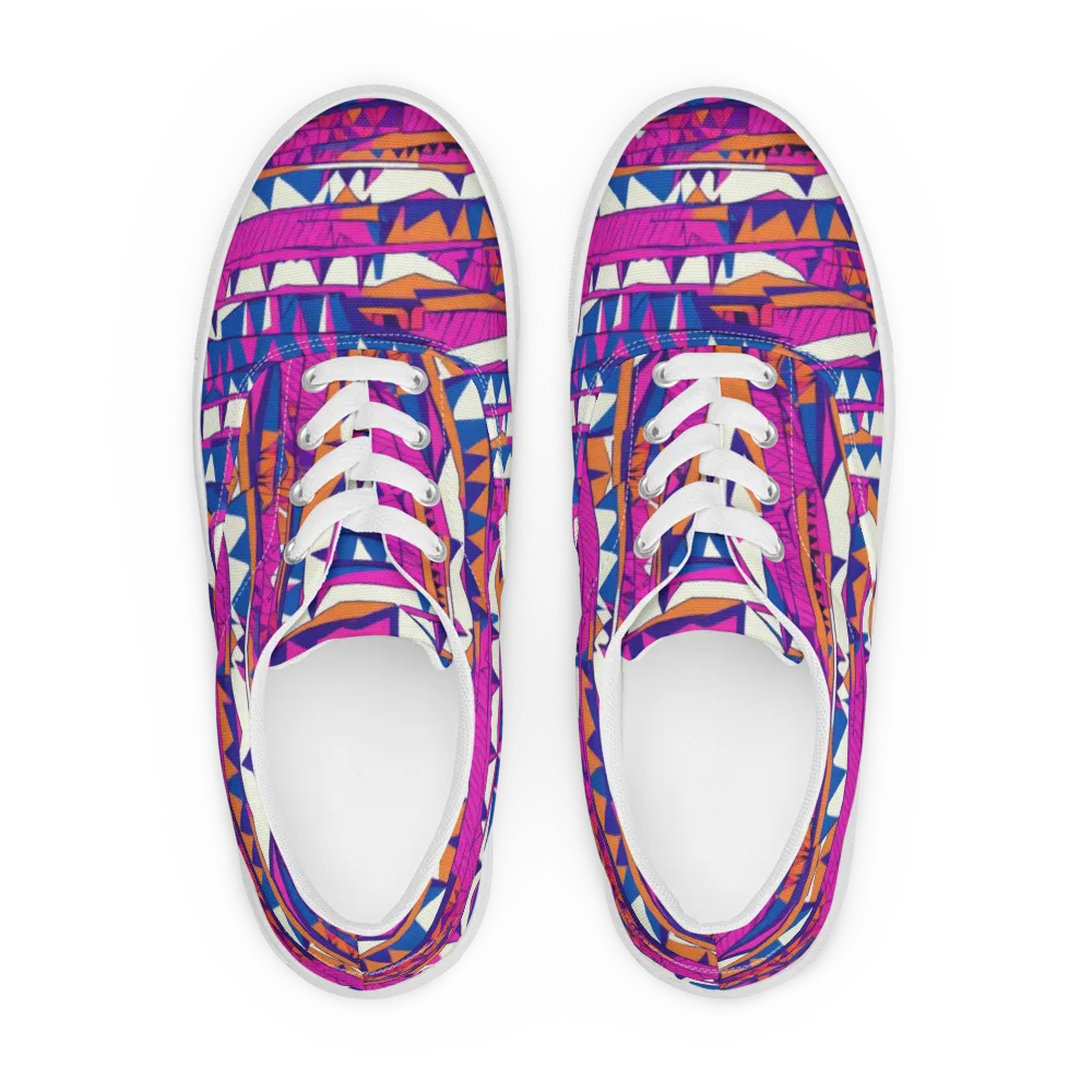 Neon Canyon on Men's Lace-Up Canvas Shoes — Front