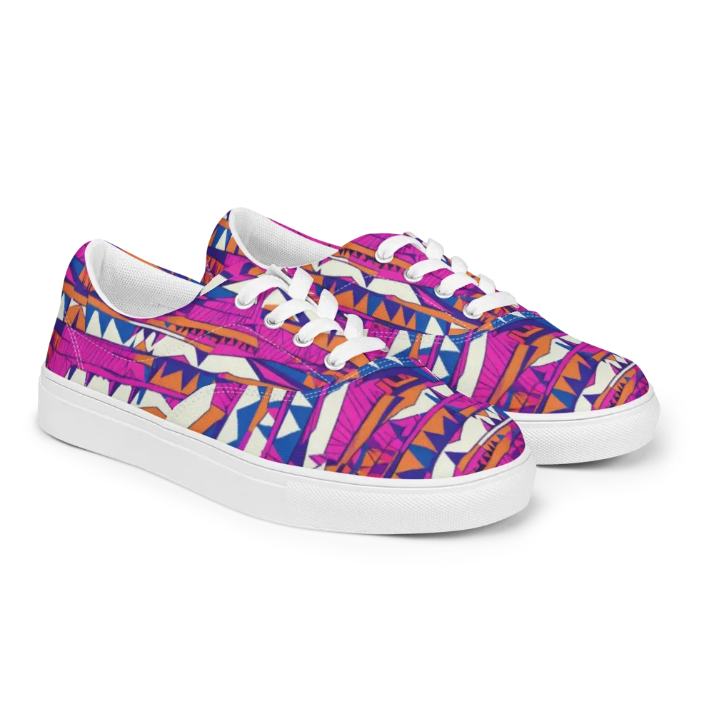 Neon Canyon on Men's Lace-Up Canvas Shoes — Right Front