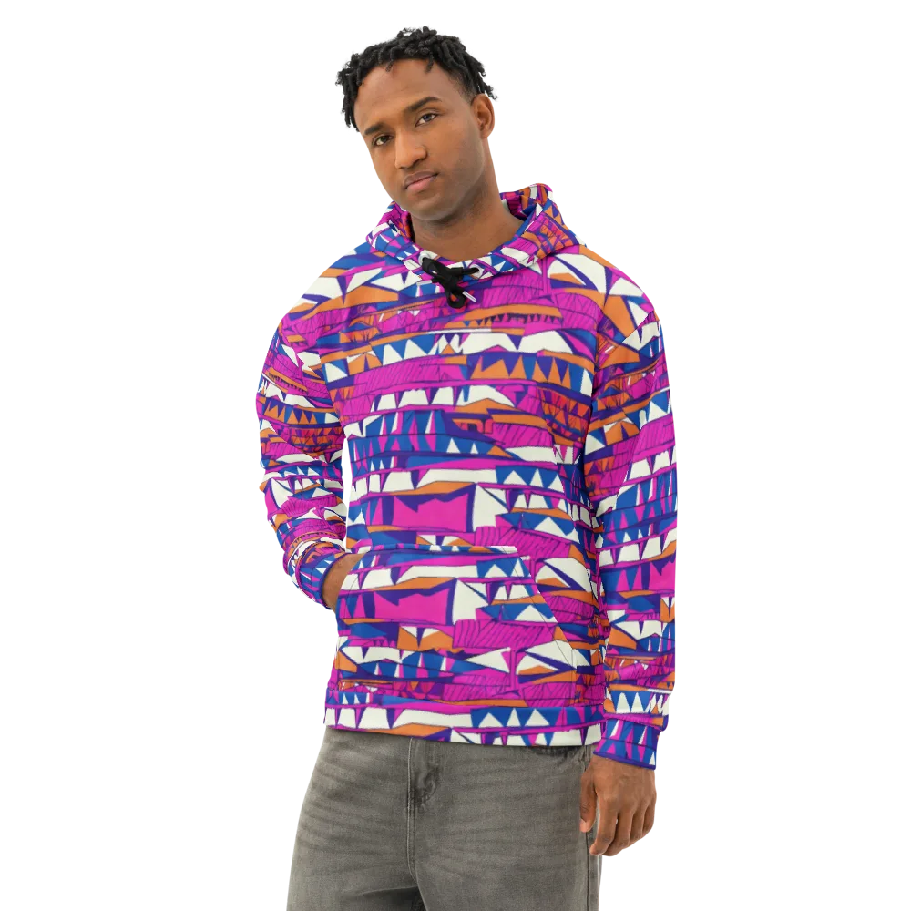 Neon Canyon on Cotton Hoodie — Left Front